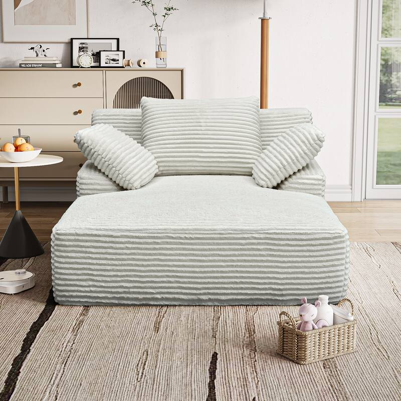 Chaise Lounge Chair, Oversized Fluffy Sleeper Sofa Couch, Sofa Bed Recliner Chair for Living Room