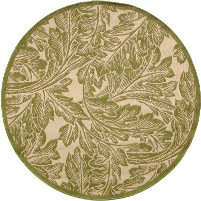 SAFAVIEH Courtyard Bettyjane Tropical Leaves Indoor/ Outdoor Area Rug