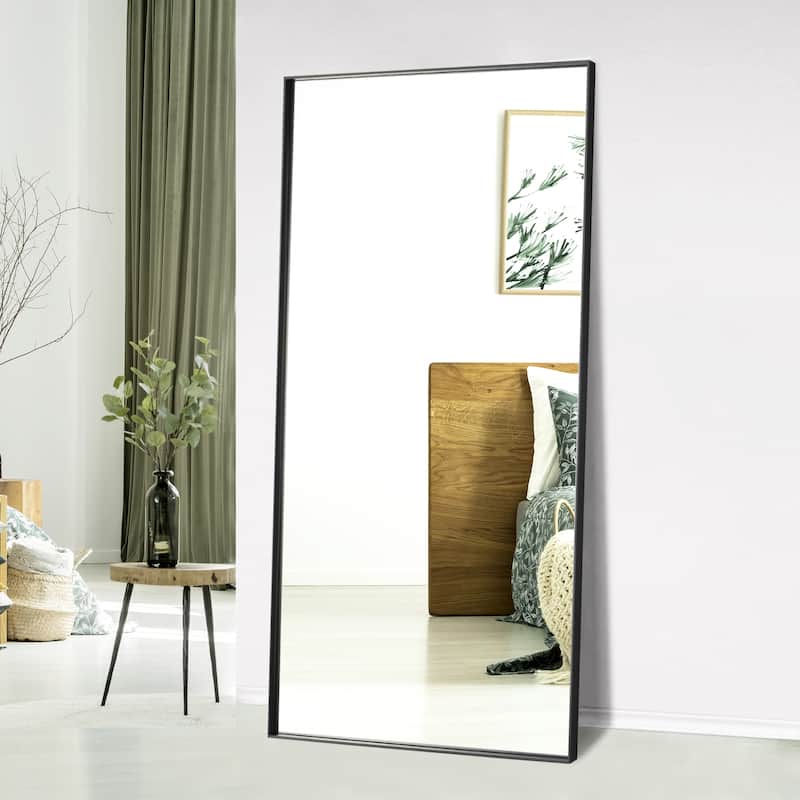 Modern Classic Black Metal Framed Full Length Mirror