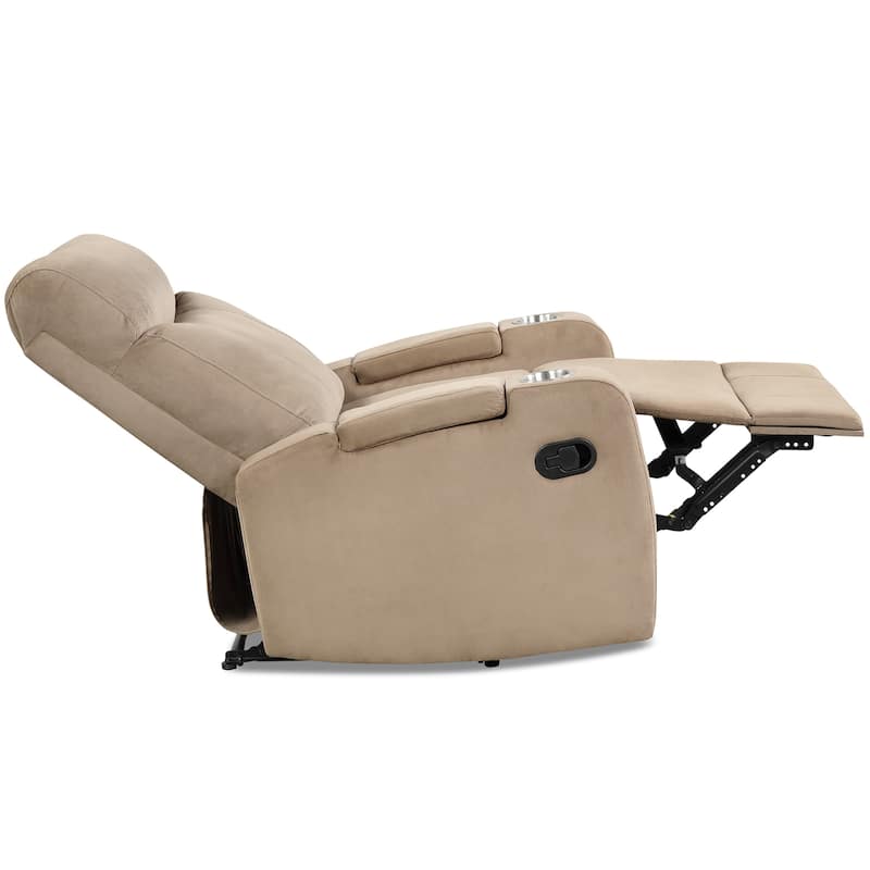 Costway Recliner Chair Single Sofa Lounger with Arm Storage & Cup