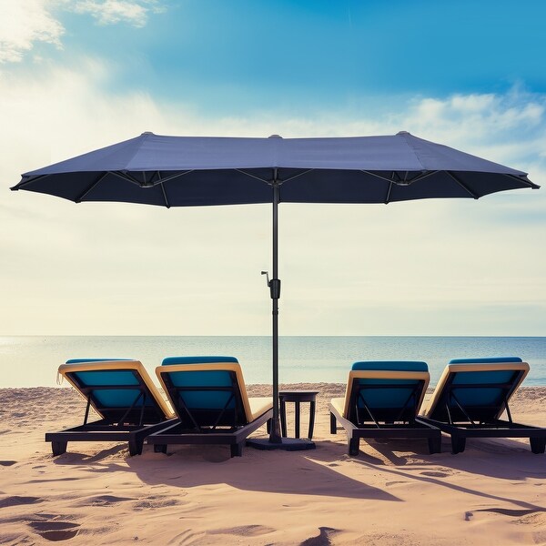 Autlaycil 13ft Extra Large Patio Umbrella with Solar Lights