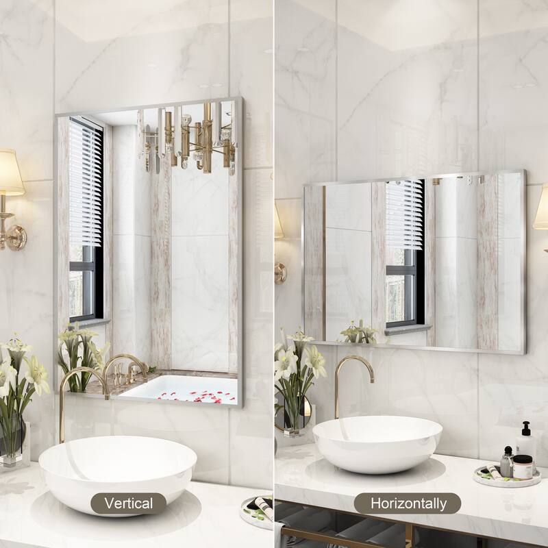 QuivaraView Wall Mounted Aluminum Frame Bathroom Vanity Mirror