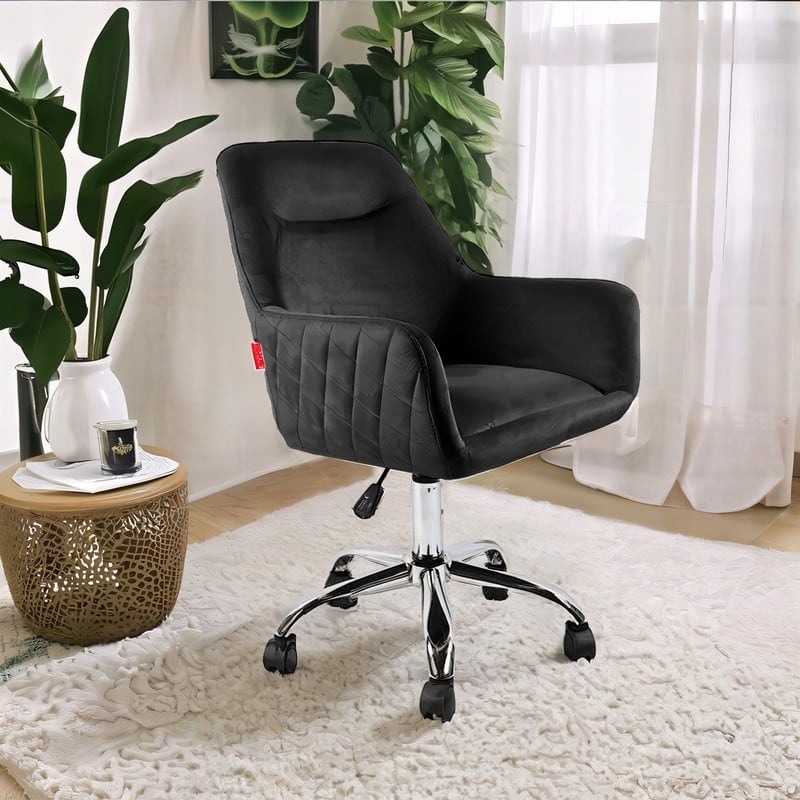 VANITII Accent Chair Swivel Vanity Chair Office Desk Chair With Wheels Modern Height Adjustable Pink/Grey/White