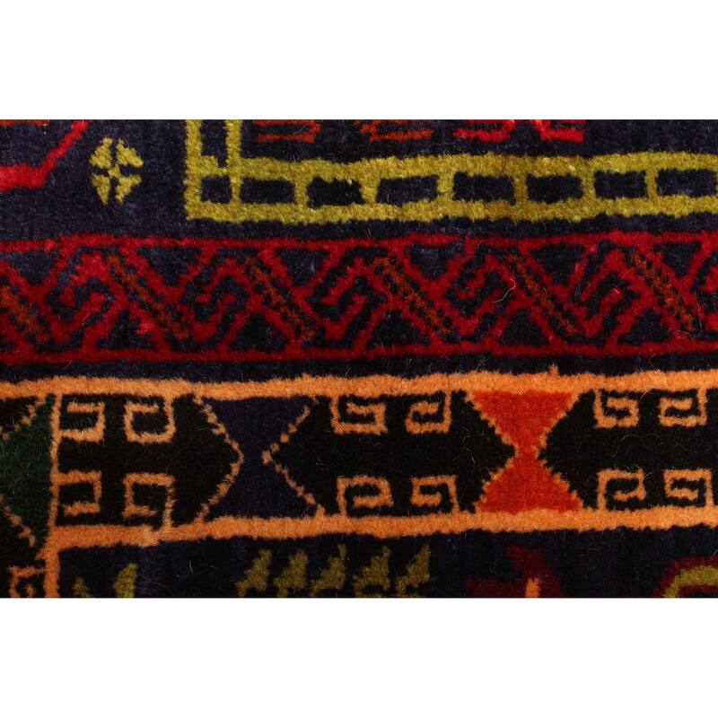 ECARPETGALLERY Hand-knotted Teimani Dark Navy Wool Rug - 2'10 x 3'10