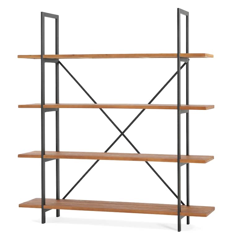 Irene Industrial 4 Shelf Firwood Bookcase by Christopher Knight Home