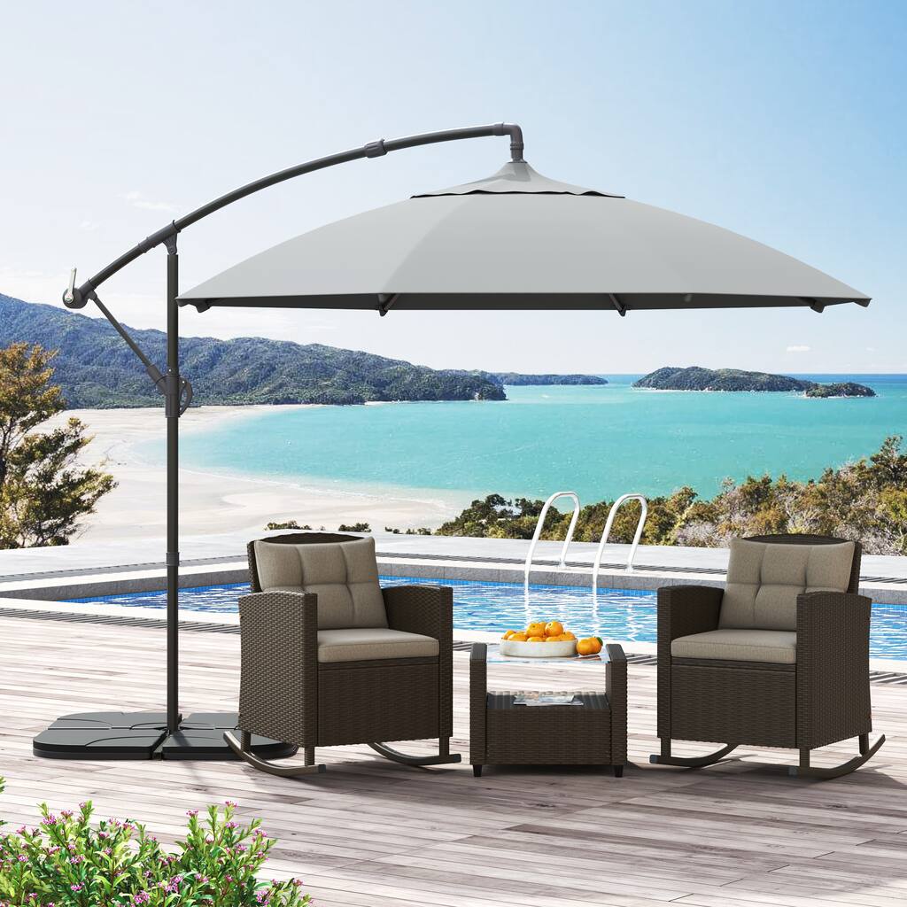Corvus Vera 10-foot Cantilever Hanging Tilt Offset Canopy Patio Umbrella