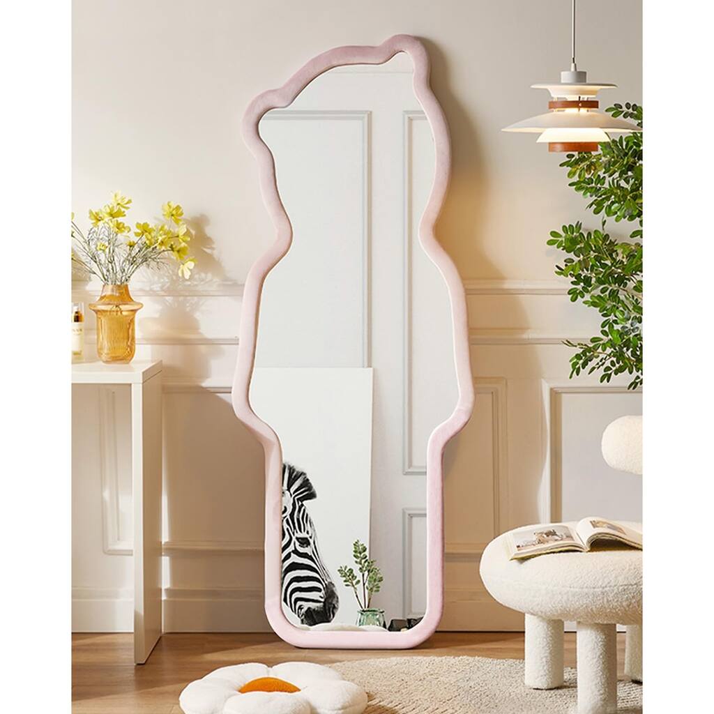 Full Length Mirror, Floor Mirror with Stand, Baby Floor Mirror, Wall Mirror Full Length, Standing Mirror Full Length - Pink