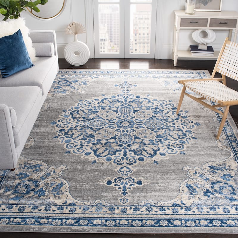SAFAVIEH Brentwood Coralyne Traditional Oriental Rug - 12' x 18' - Light Grey/Blue
