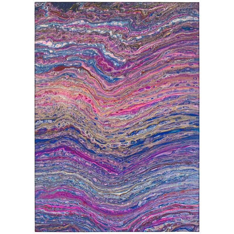 Indoor/ Outdoor Addison Karina Abstract Washable Area Rug