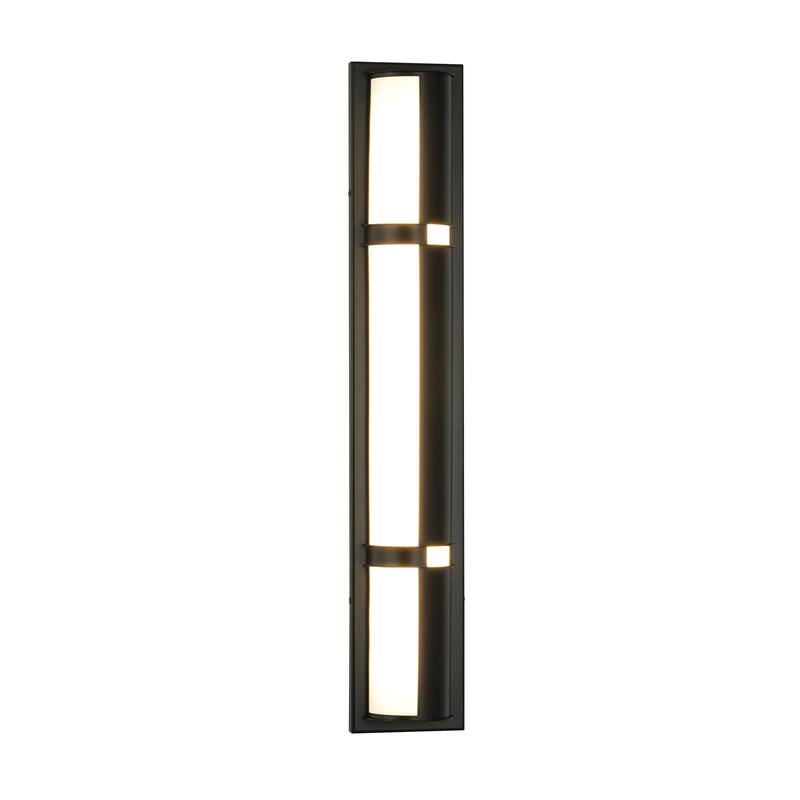 26" Modern Black/Gold LED Wall Sconce - 11W 3000K Warm Light, Linear Fixture for Bedroom & Hallway