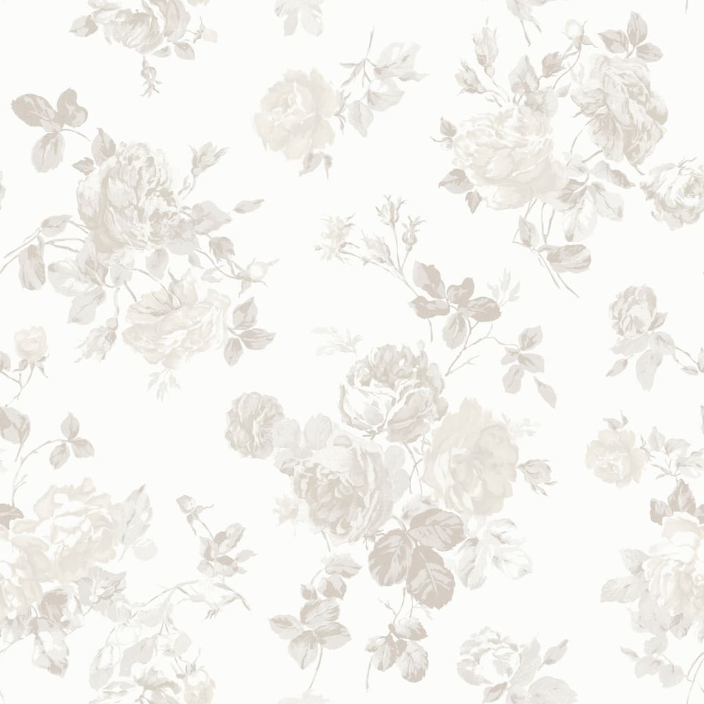 LoveShackFancy Everblooming Rosettes Dove Peel and Stick Wallpaper