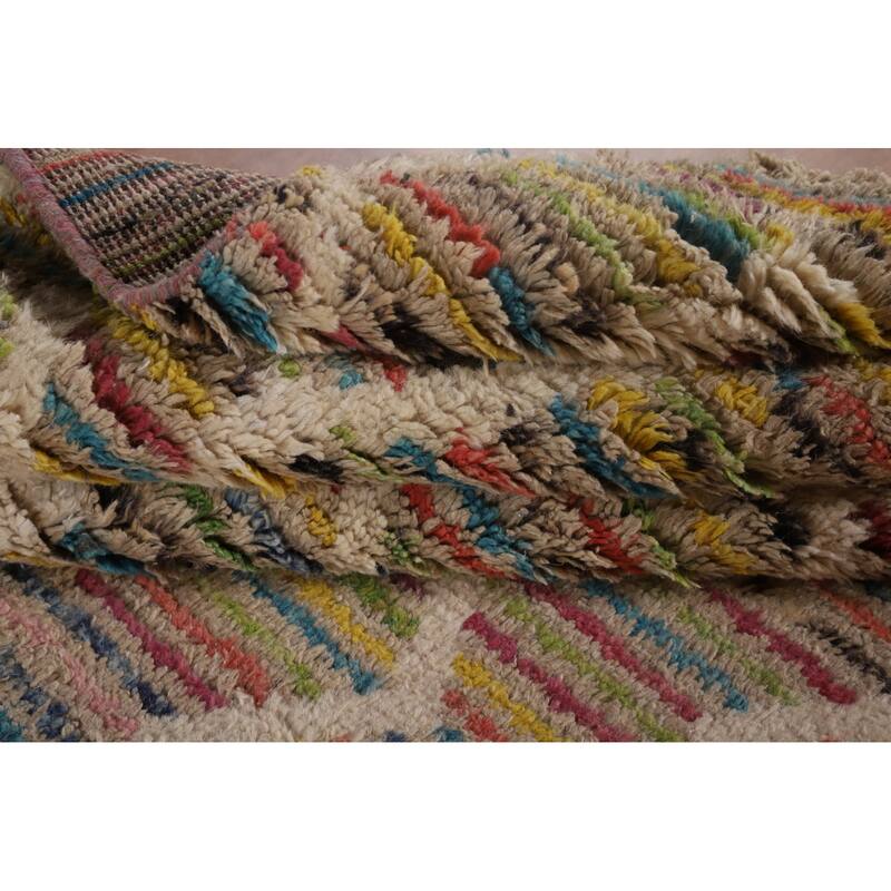 Moroccan Oriental Large Area Rug Hand-Knotted Wool Carpet - 9'4" x 14'10"
