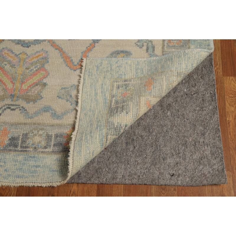 Hand Knotted Oriental 100% Wool Carpet Transitional All-Over Navy Blue & Blues Oushak Area Rug - 16' 3'' X 11' 7''
