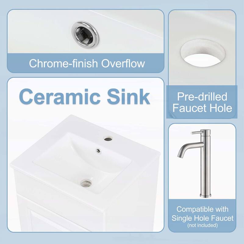 Freestanding Vanity Set with Door Shelf and Adjustable Shelf