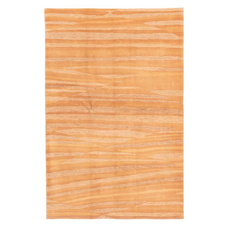 ECARPETGALLERY Hand-knotted Opulence Brown Wool Rug - 5'0 x 7'6