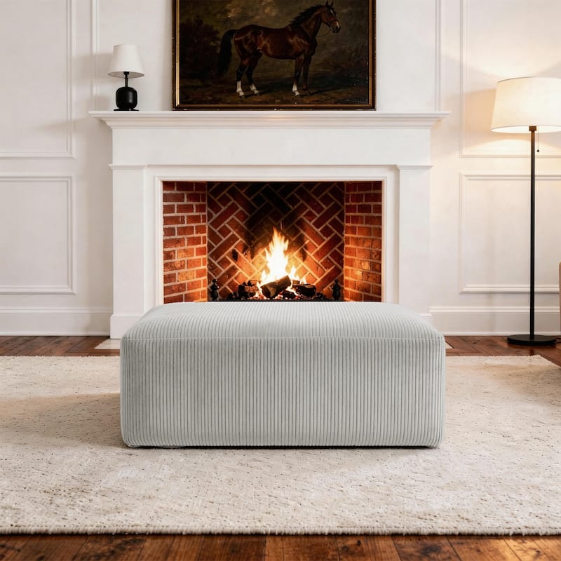 Corduroy Upholstered Modular Sectional Sofa with Ottoman