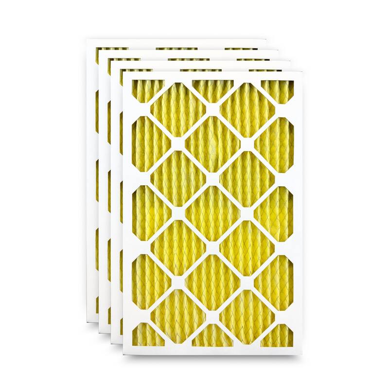 Filter-Monster Pleated HVAC Air Conditioner Furnace Replacement Air Filter - Yellow - 15.5 x 24.5 x .75 inches
