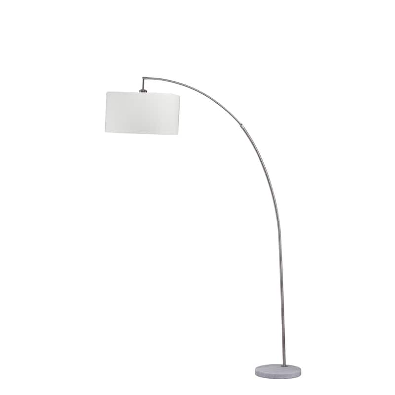 86"Arched Floor Lamp with Gray Drum Shade - 86" H x 16" W x 52.5" D