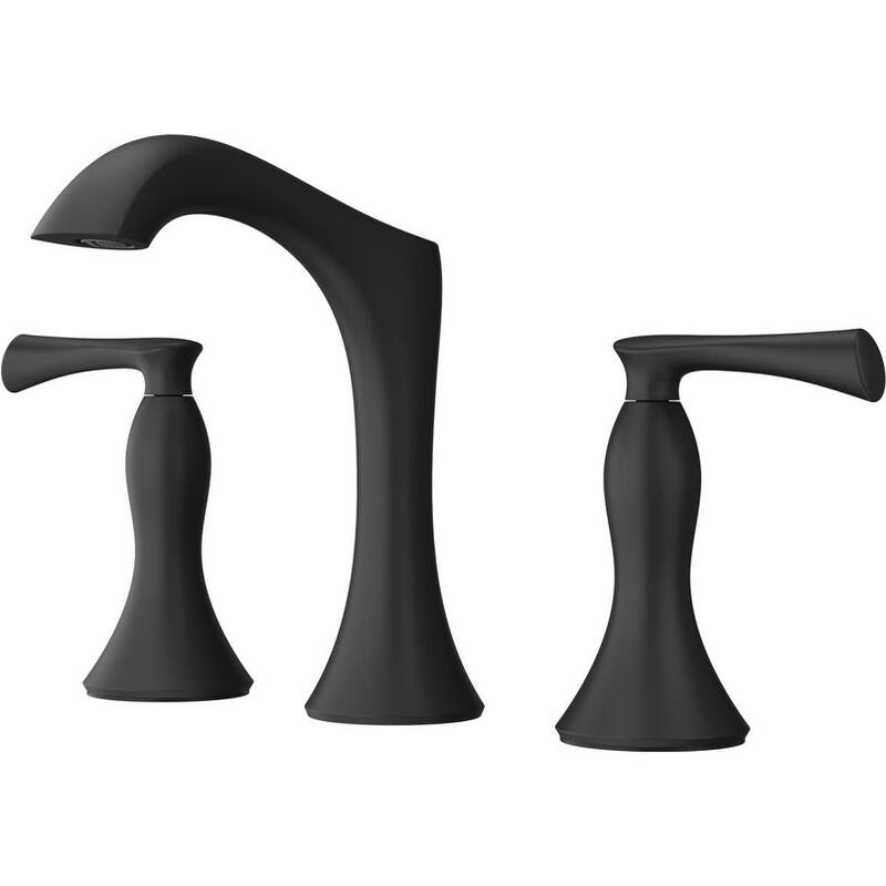 Pfister LG49-RH3 Rhen 1.2 GPM Widespread Bathroom Faucet with Push & - Matte Black