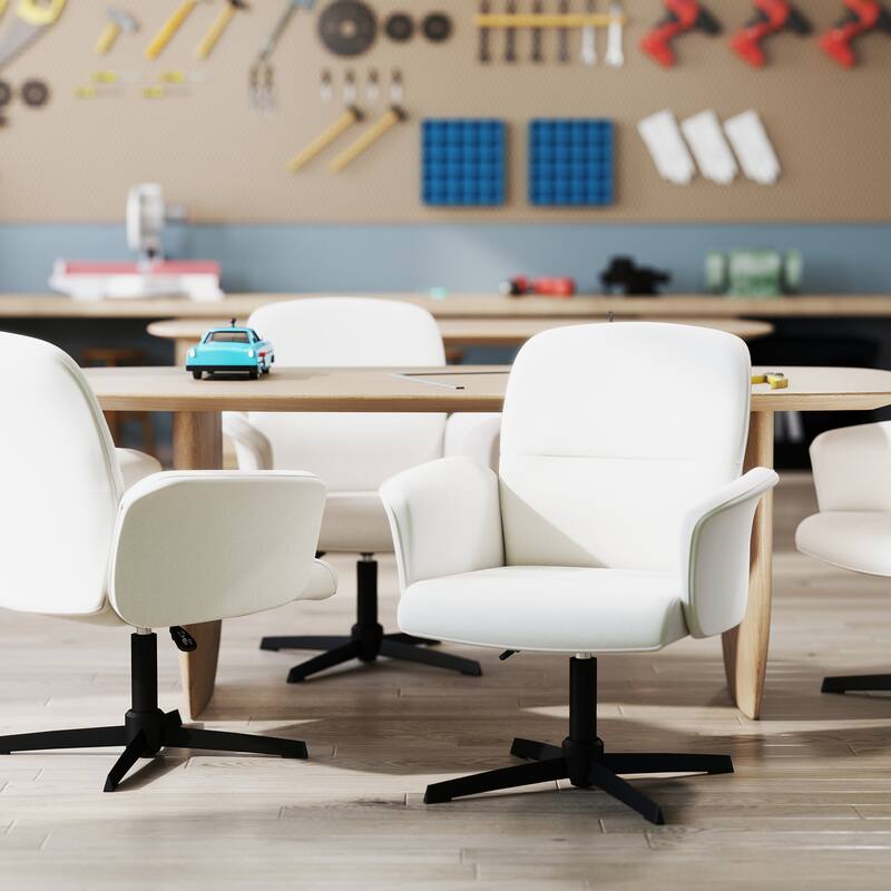 Homy Casa Modern Office Chair-Upholstered, High Back, Armrests