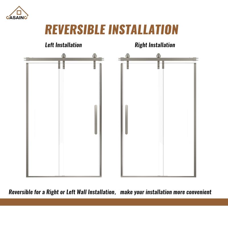 48.6 in. W x 76 in. H Framed Shower Door with Tempered Glass