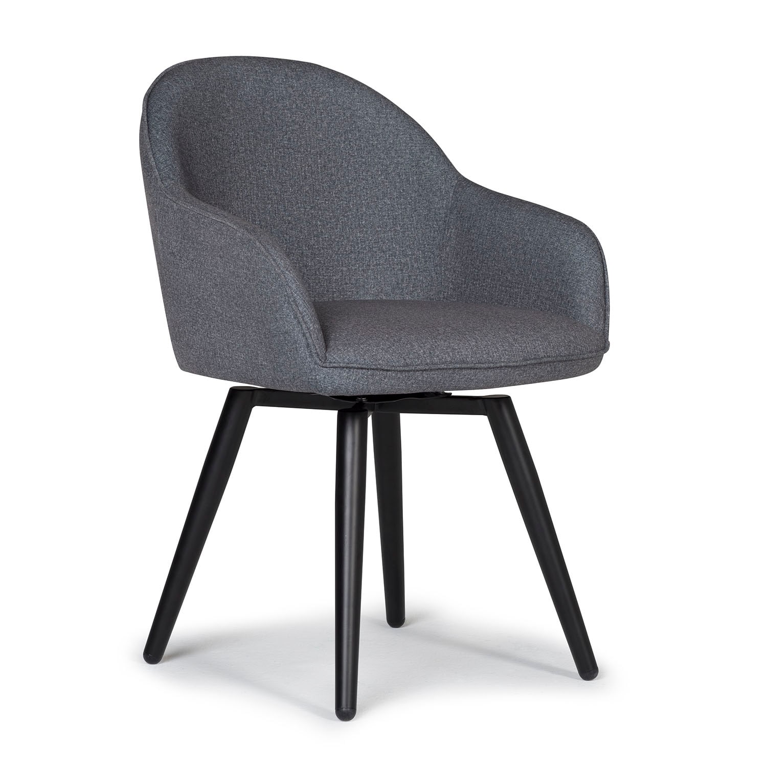 offex home dome swivel diningoffice chair with arms in charcoal grey   24"w x 23"d x 325"h
