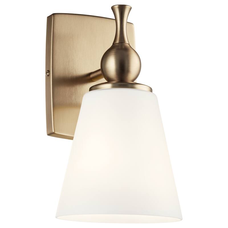 Kichler Lighting Cosabella 6 in. 1-Light Champagne Bronze Wall Sconce with Satin Etched Cased Opal Glass