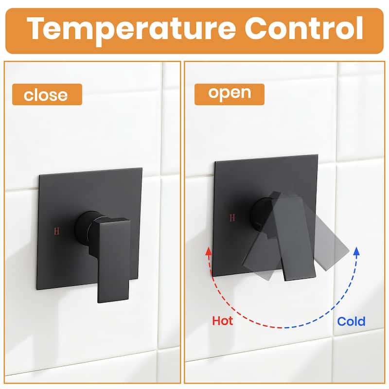 8-Inch Brushed Wall-Mounted Shower System with Rainfall Showerhead and Zinc Alloy Handle