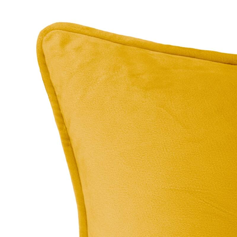 Sherry Kline Elite Velvet Corded Edge - Feather/Down Fill, Zippered, Set of 2 Pillows - Ochre Gold - 20"x20"