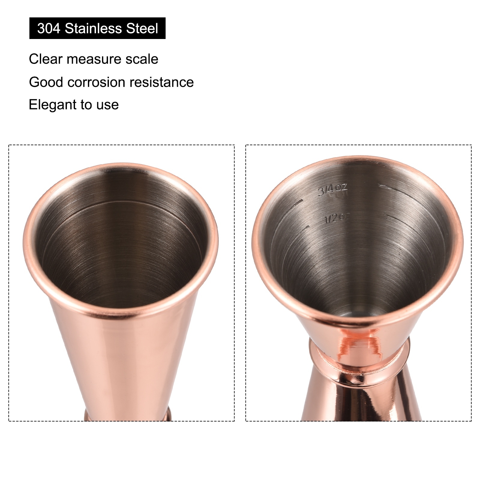 1oz/2oz Stainless Steel Cocktail Jigger Shot Glass Measuring Cup - 12cm x  4.6cm - Bed Bath & Beyond - 36805523