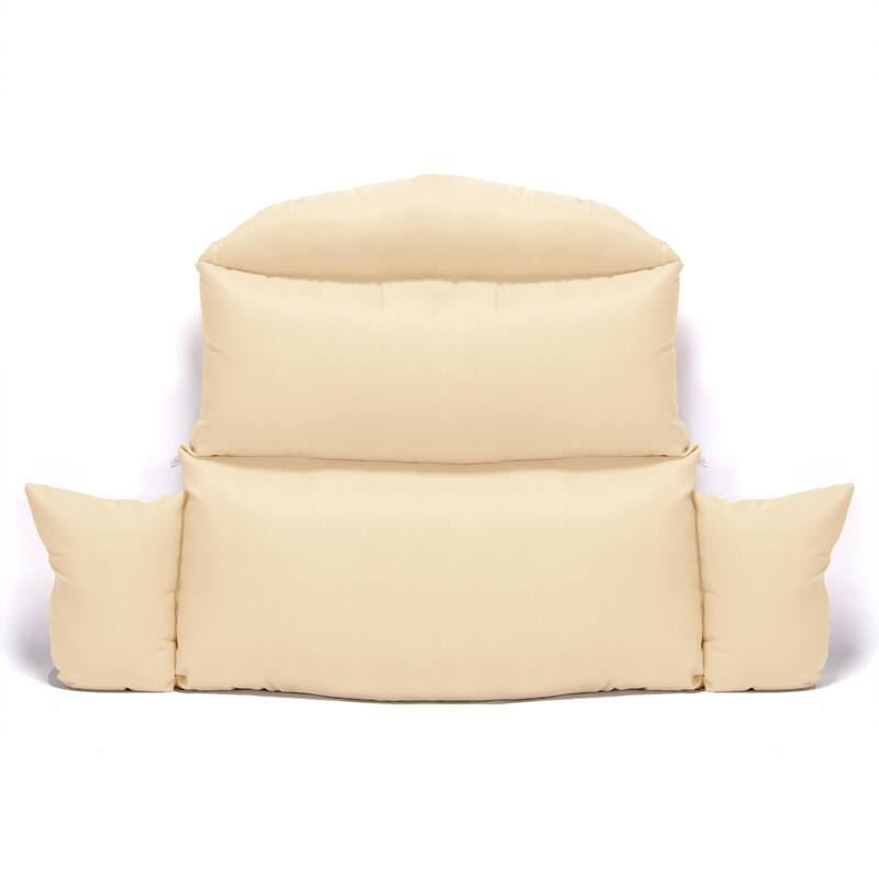 Egg Double Seat Cotton-filled Soft Swing Chair Cushion with Removable Cover, Weather-Resistant and Zipper for Indoor Outdoor