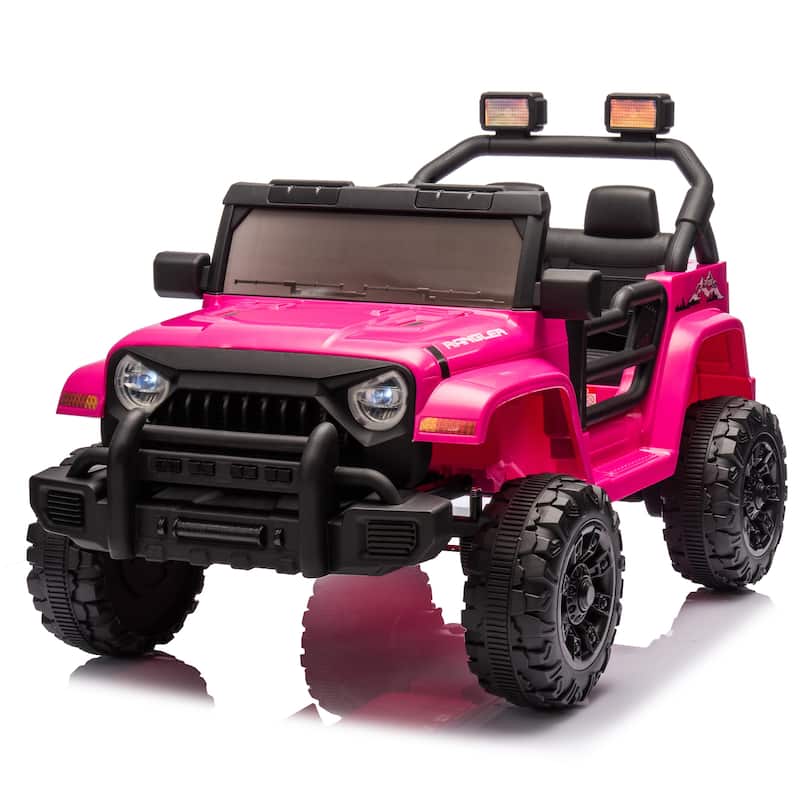 Dual-Drive 12V Kids Electric Car with Music, LED Lights, and MP3, Remote Control, Ages 3-8
