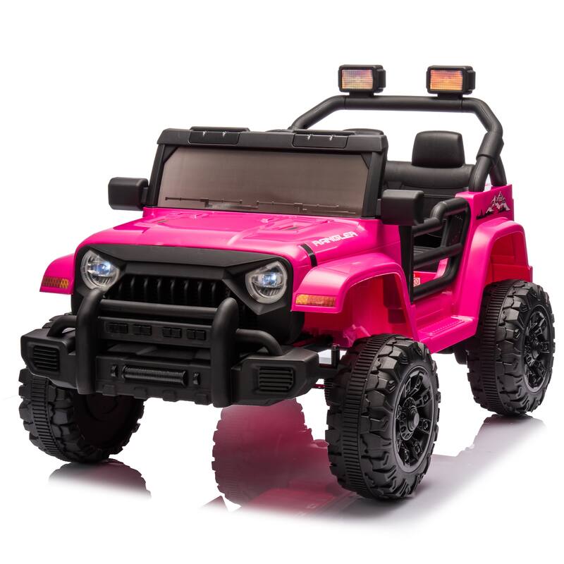 Ride on Truck Car with Removable Steering Wheel, Electric Car for Kids with LED Lights, Battery Powered Electric Car
