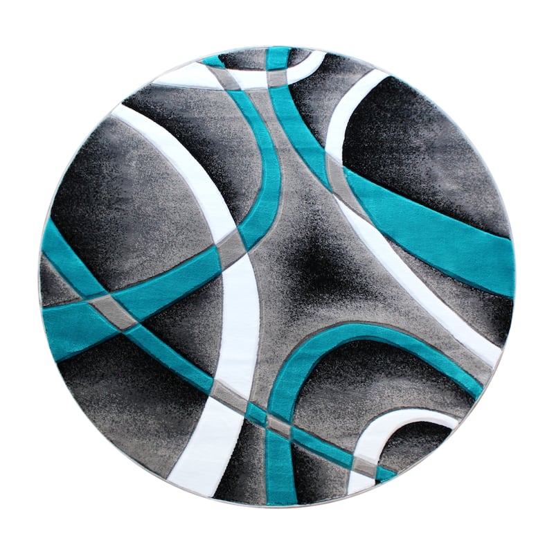Modern Ribboned Design High-Low Pile Abstract Area Rug