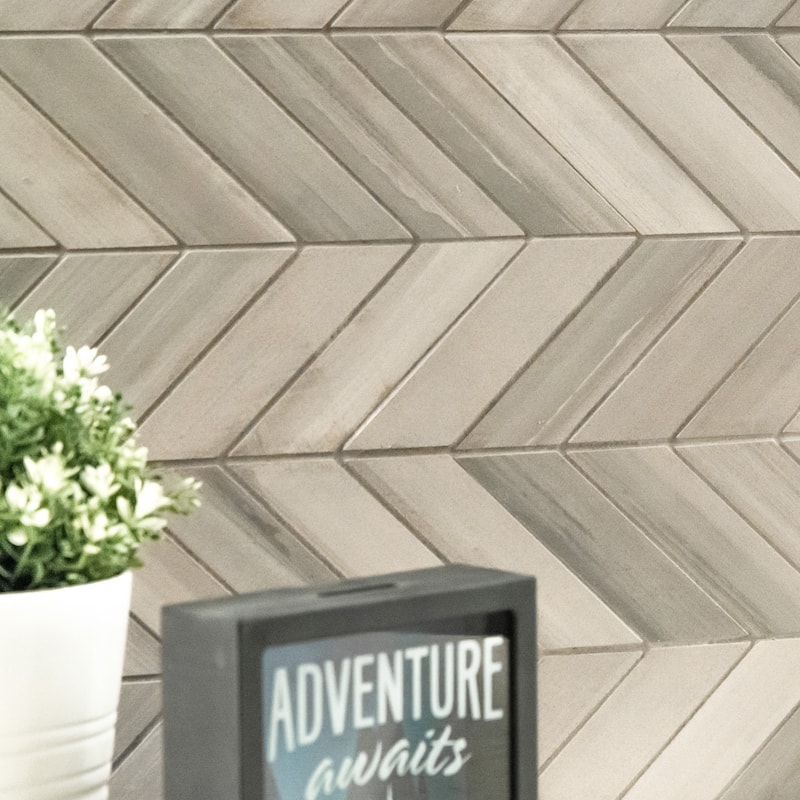 Ackland AKN-P-GL12X15CVM-CA Glacis - 12" x 15" Porcelain Chevron