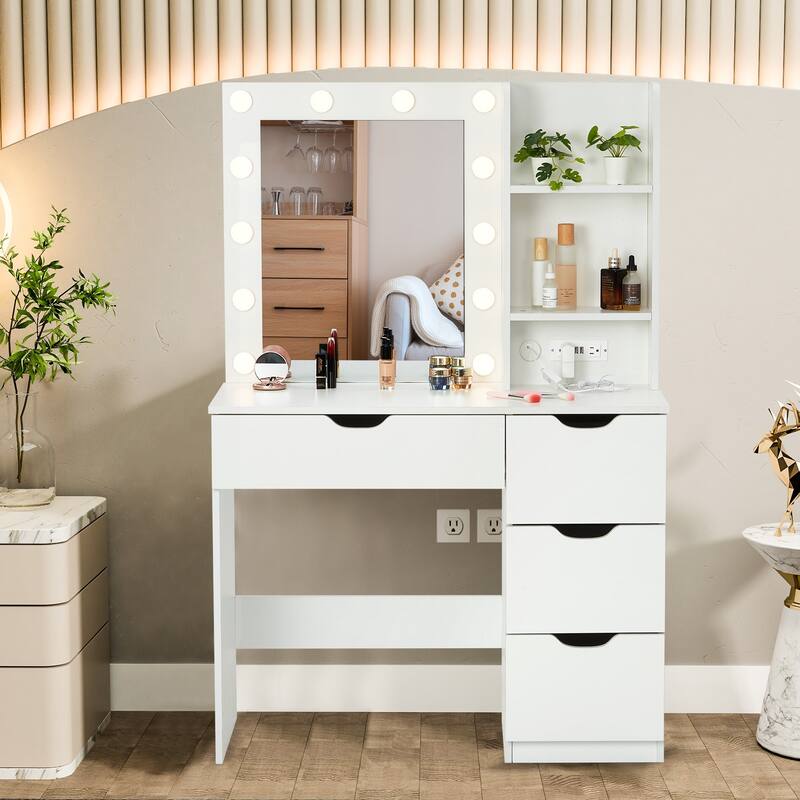 Makeup Vanity with Lights, Charging Station