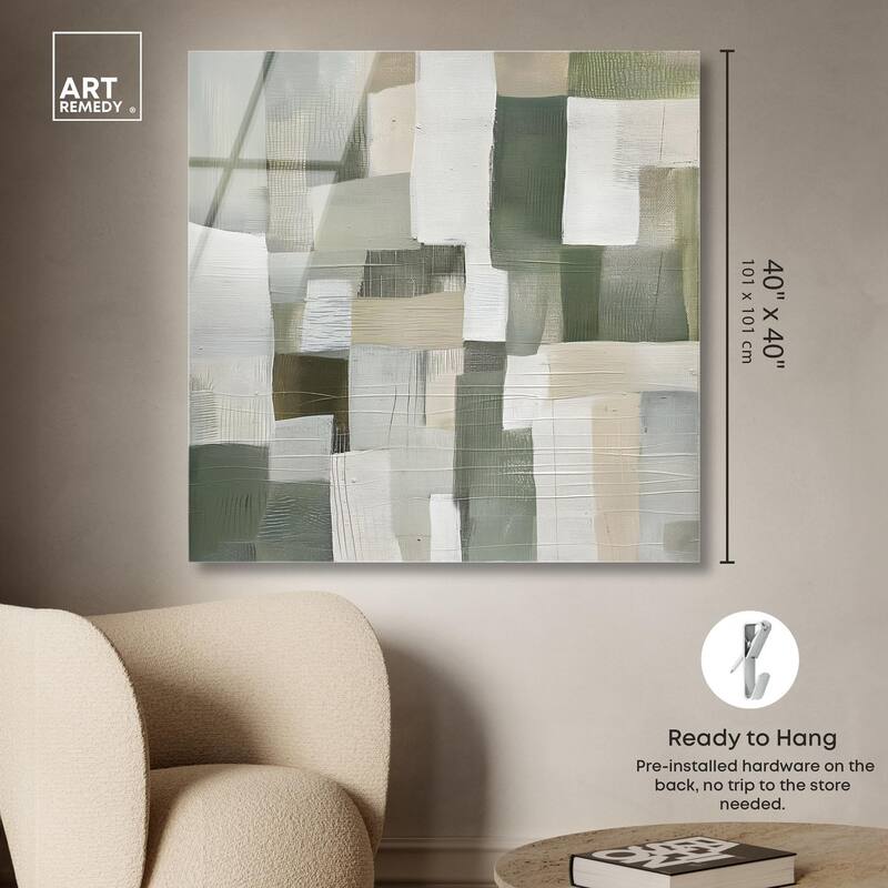 Pale Jade Green I Acrylic by Art Remedy, Ready to Hang