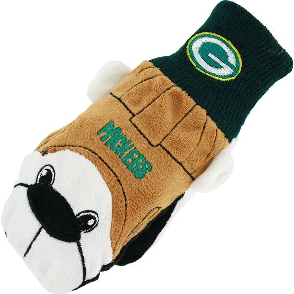 slide 1 of 1, Green Bay Packers Team Mascot Mittens, Small/Medium (Youth)