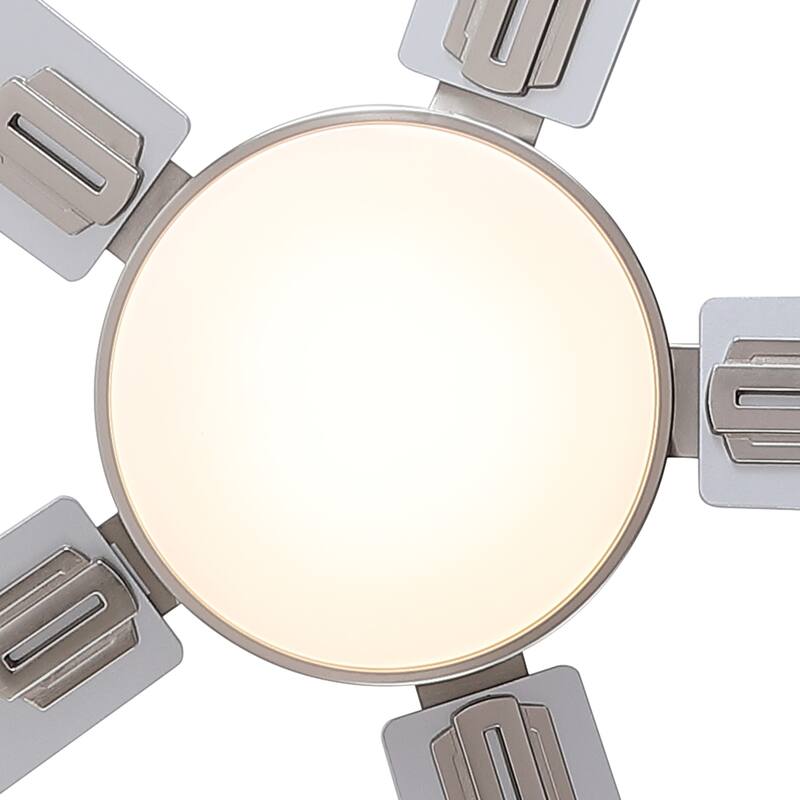 YUHAO AeroLite 48 in. Indoor White Low Profile Standard Ceiling Fan with Bright White Integrated LED Light Kit, Remote Included