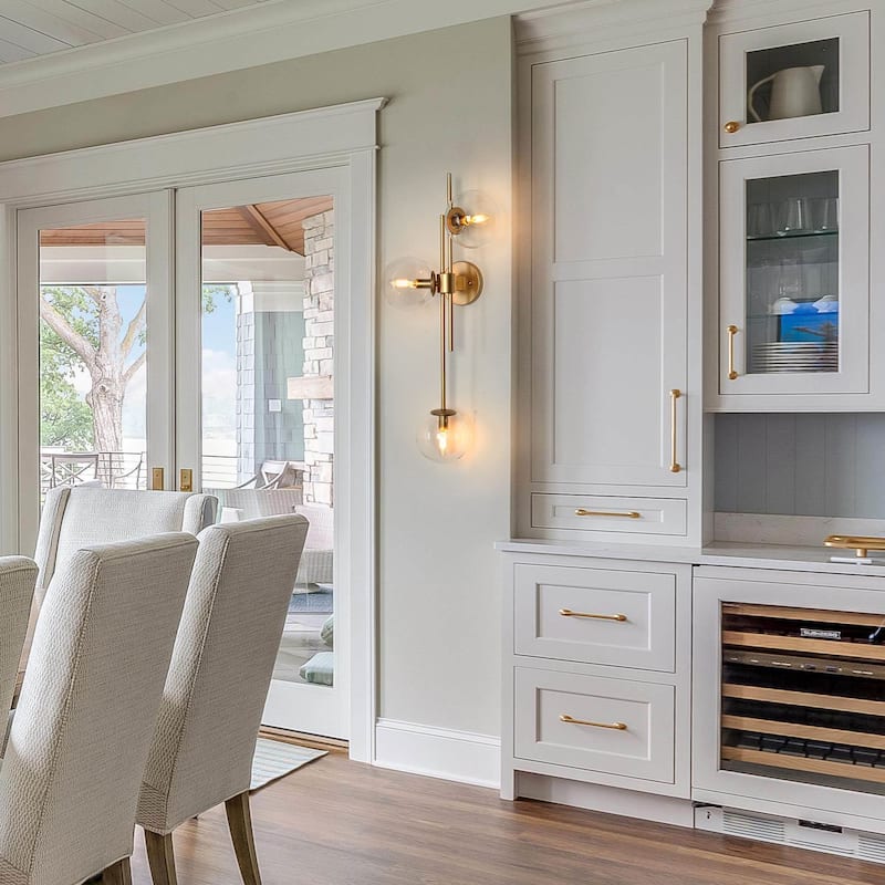 Modern Gold 3-Light Bathroom Vanity Lights Globe Glass Wall Sconces - 30'' L x 5.5'' W x 12'' H