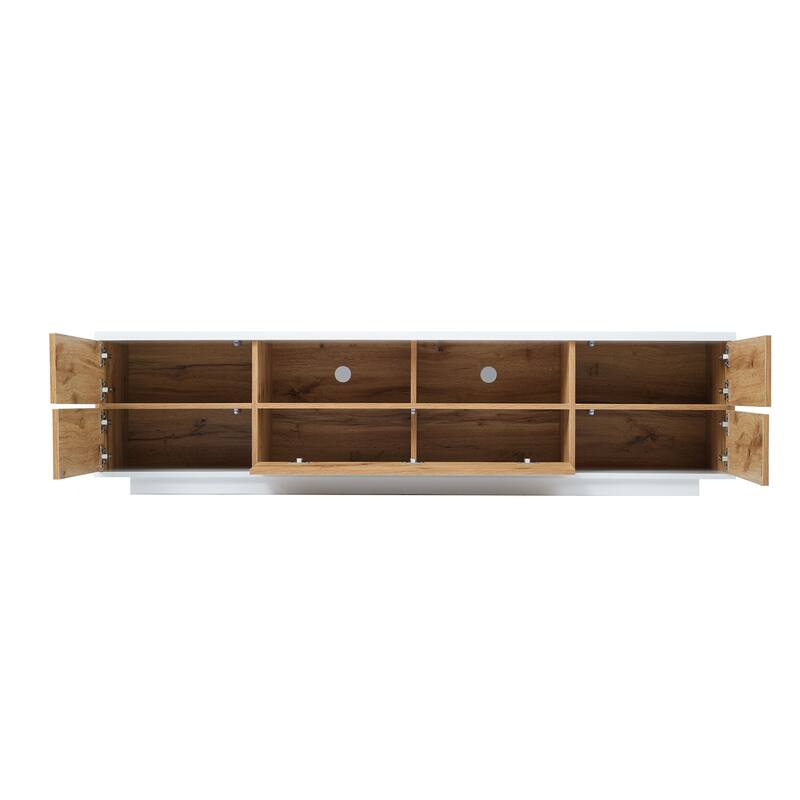 Rectangle TV Stand for TVs up to 80", Media Console with Storage, Entertainment Center with Door Rebound Device