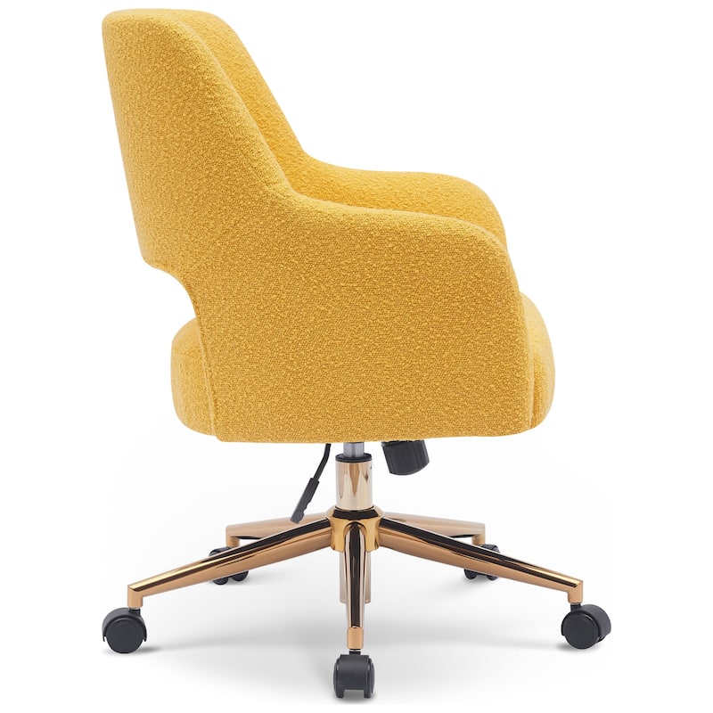 Boucle Upholstered Office/ Desk Chair - Swivel/ Adjustable Height (Set of 2)