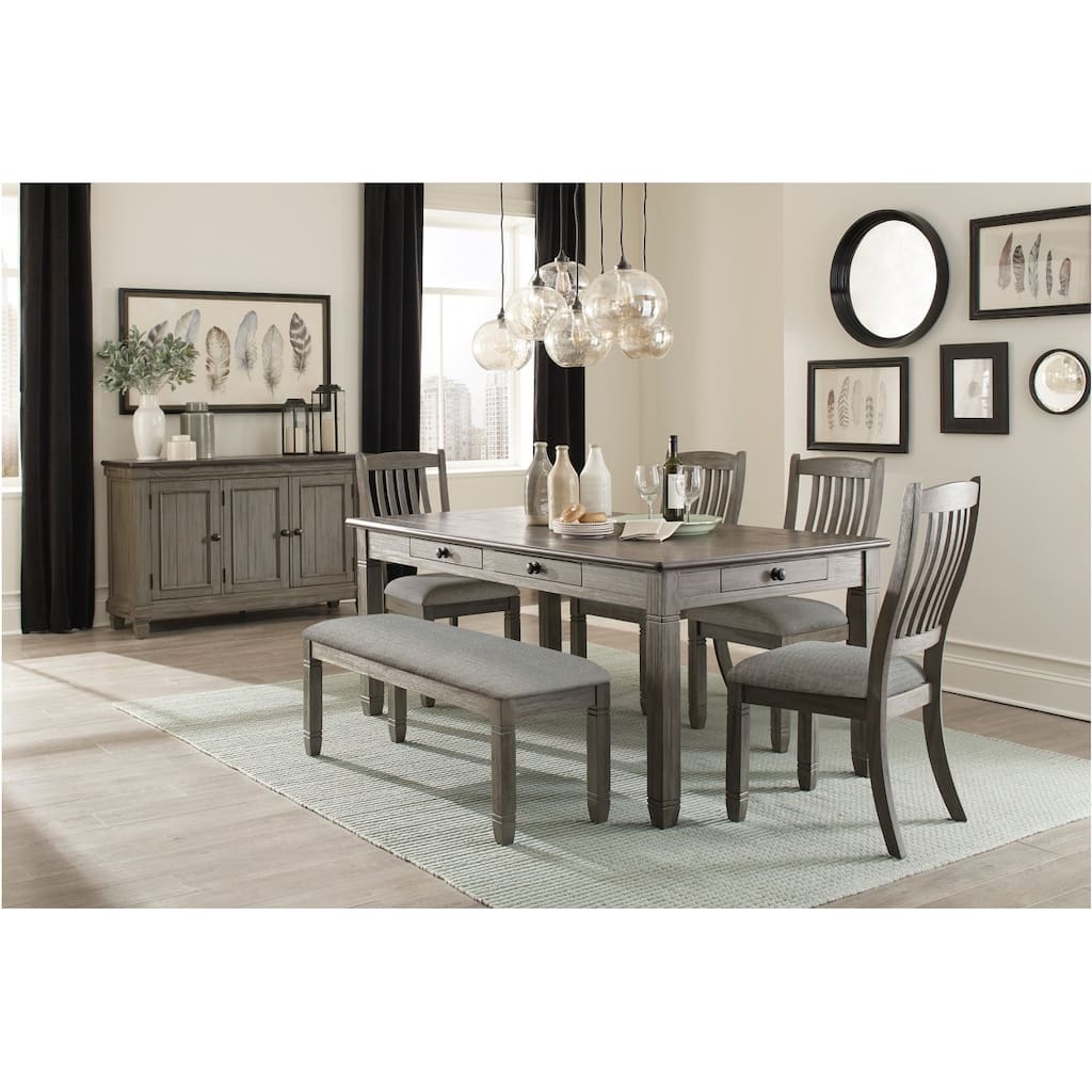 Moreen Gray Fabric Dining Room Set