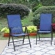 preview thumbnail 2 of 19, Sophia & William Patio 7 Pieces Dining Set, 6 x Reclining Folding Sling Dining Chairs and 1 x Table with an Umbrella Hole