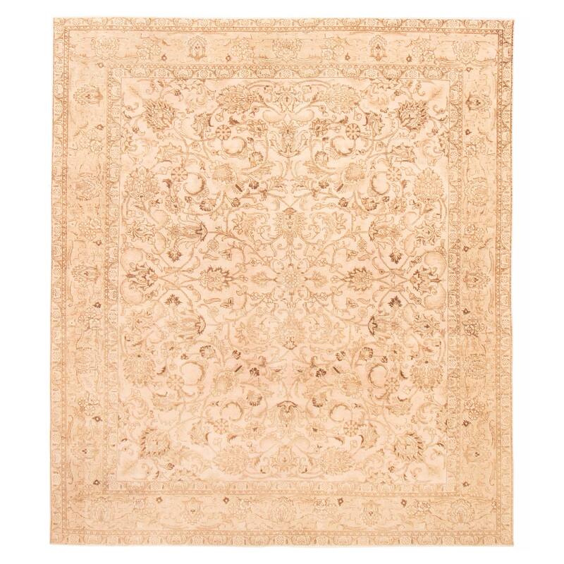 ECARPETGALLERY Hand-knotted Antalya Vintage Beige Wool Rug - 9'3 x 10'8 - Beige - 9'3 x 10'8