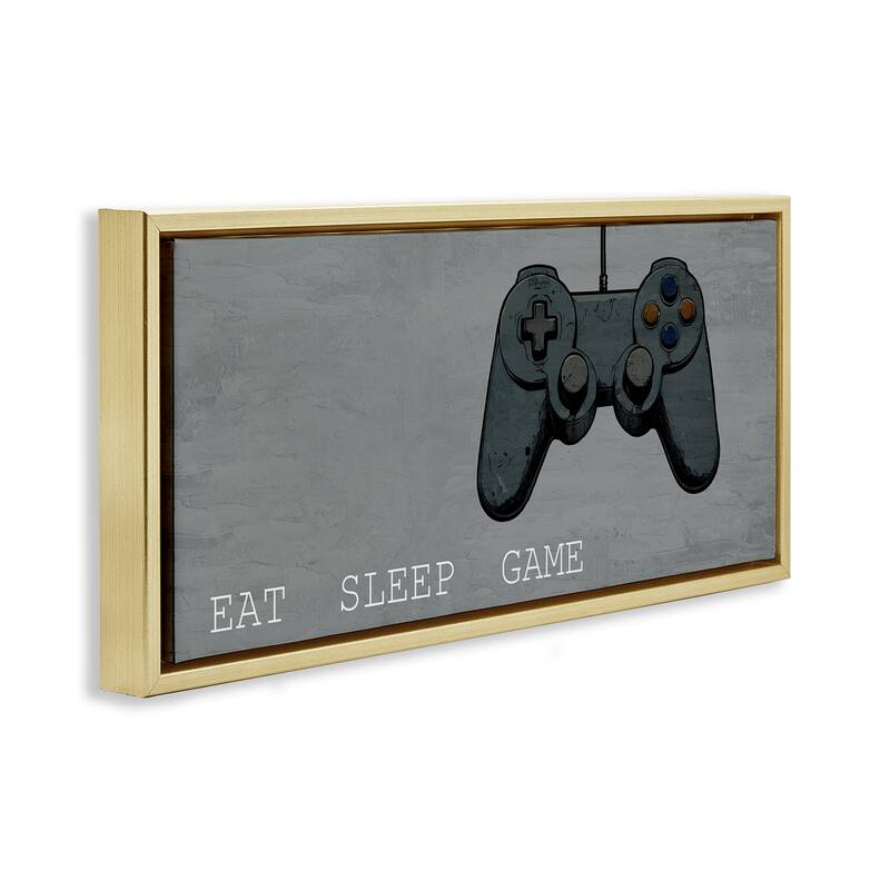 Stupell Eat Sleep Game Hobby Framed Floater Canvas Wall Art Design By Kim Allen