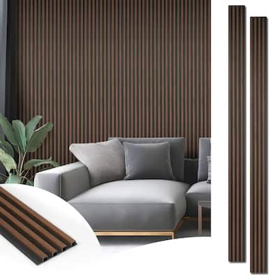 Art3d 96''x6'' WPC Wood Slat Wall Panel for Interior Wall Decor,Slat Wall Paneling,8Pcs