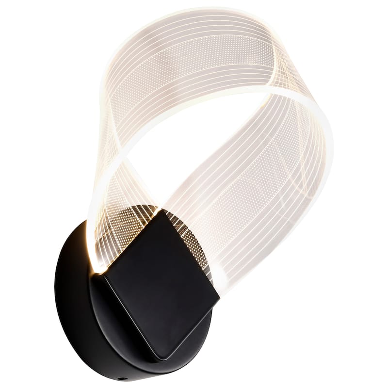 Barnett LED Wall Sconce Matte Black Silk Screened Acrylic Lens