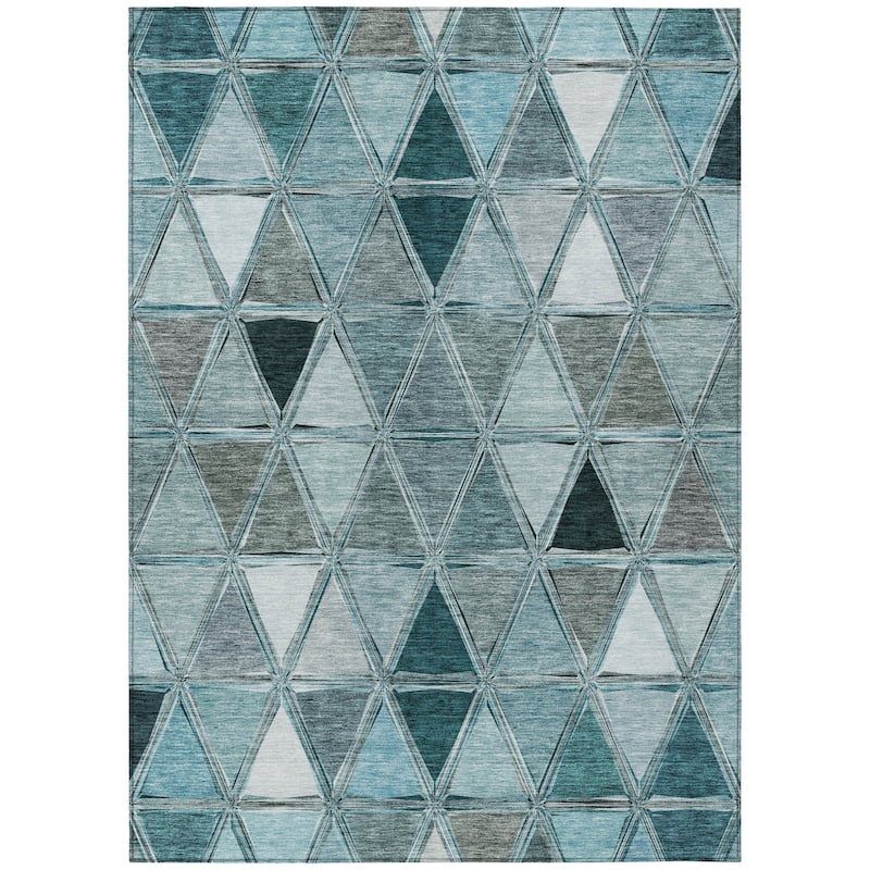 HomeRoots Geometric Transitional Rectangle Outdoor Rug