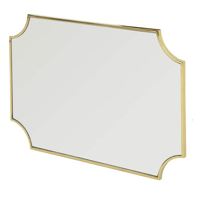 Verne Gold Finish Glam Wall Mirror by Christopher Knight Home - N/A